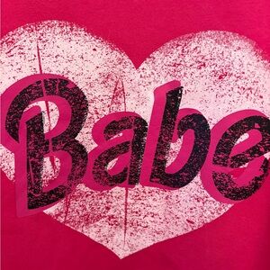 Pink Babe Heart Graphic Crewneck